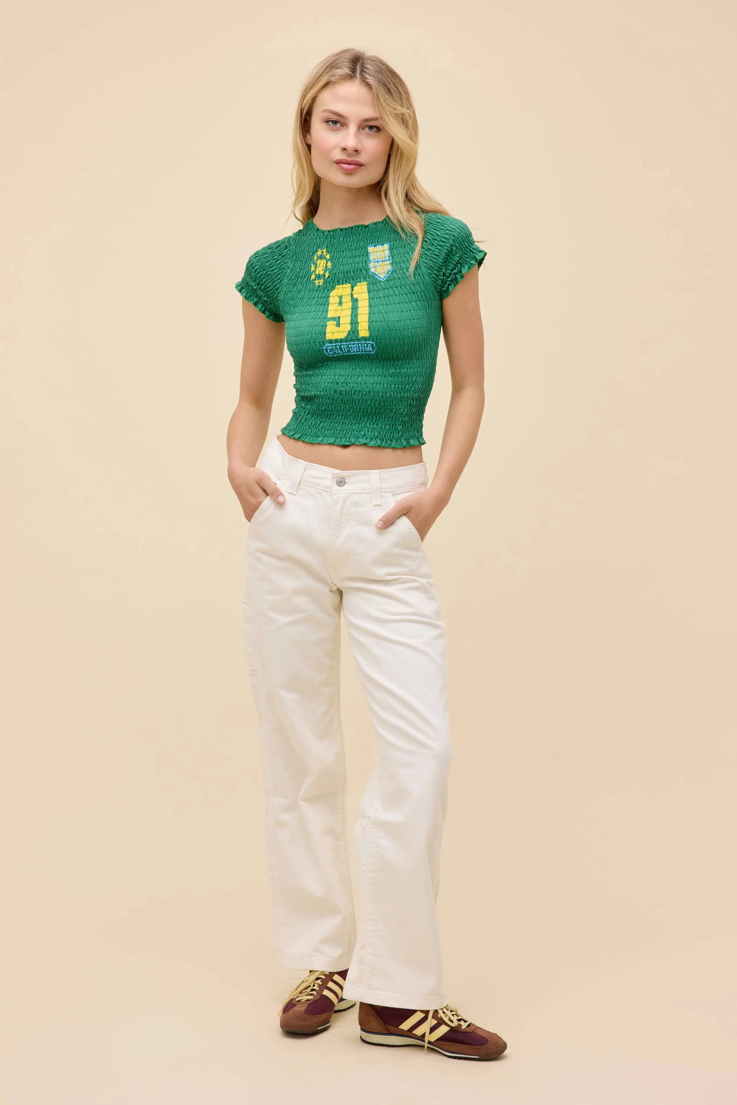 1991 Champs Smocked Tee RibbedCuff LowProfileSeams