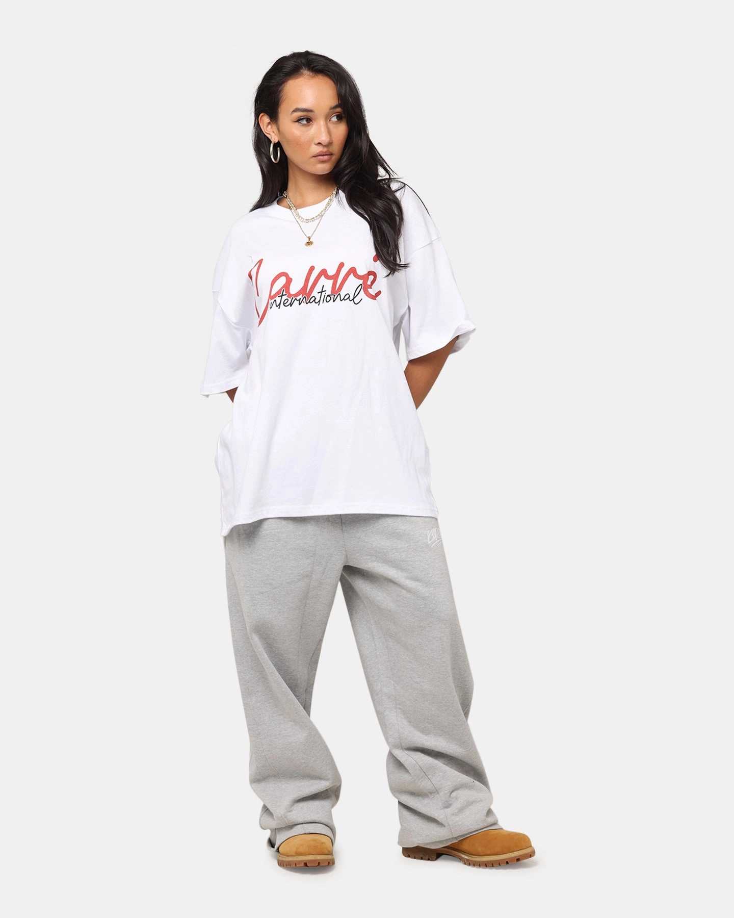 Minimalist Styling Carre International Script T-Shirt White