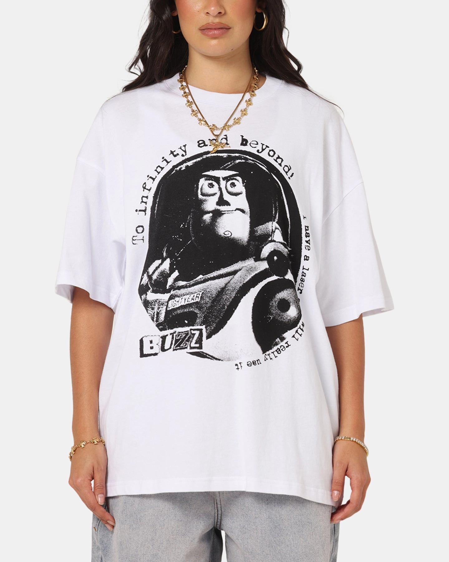 73 Studio Disney Pixar Toy Story Buzz Lightyear Vintage T-Shirt White Soft touch finish ThermalRegulating Fabric