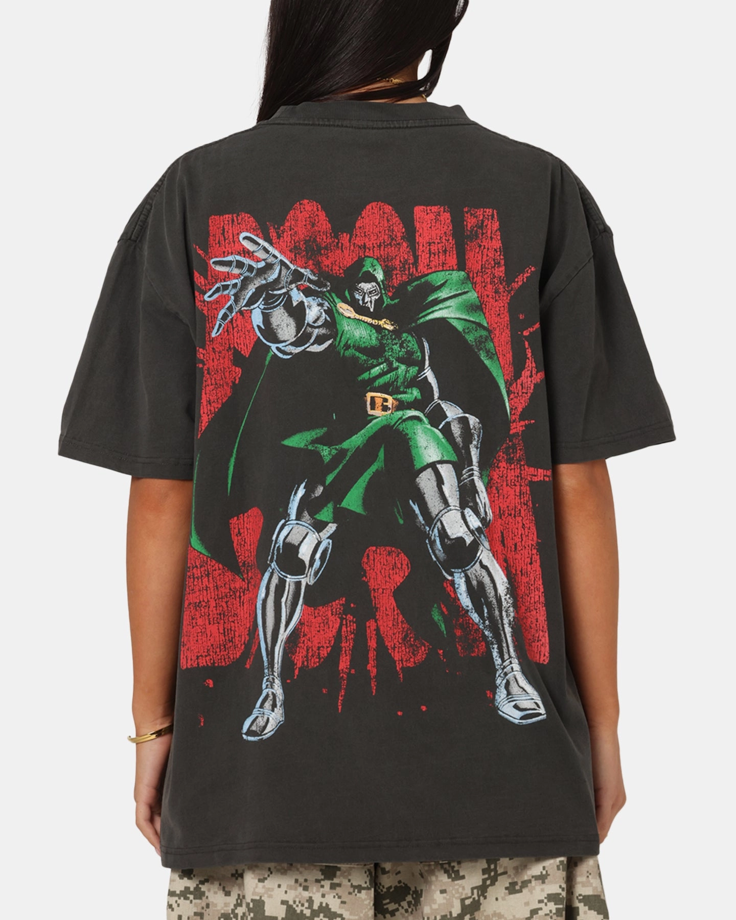 73 Studio Marvel Fantastic Four Doctor Doom Heavy T-Shirt Black Wash Hidden Ventilation Zones