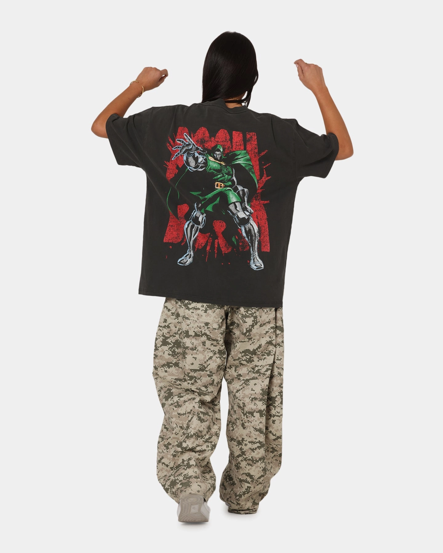 73 Studio Marvel Fantastic Four Doctor Doom Heavy T-Shirt Black Wash AntiStaticFinish