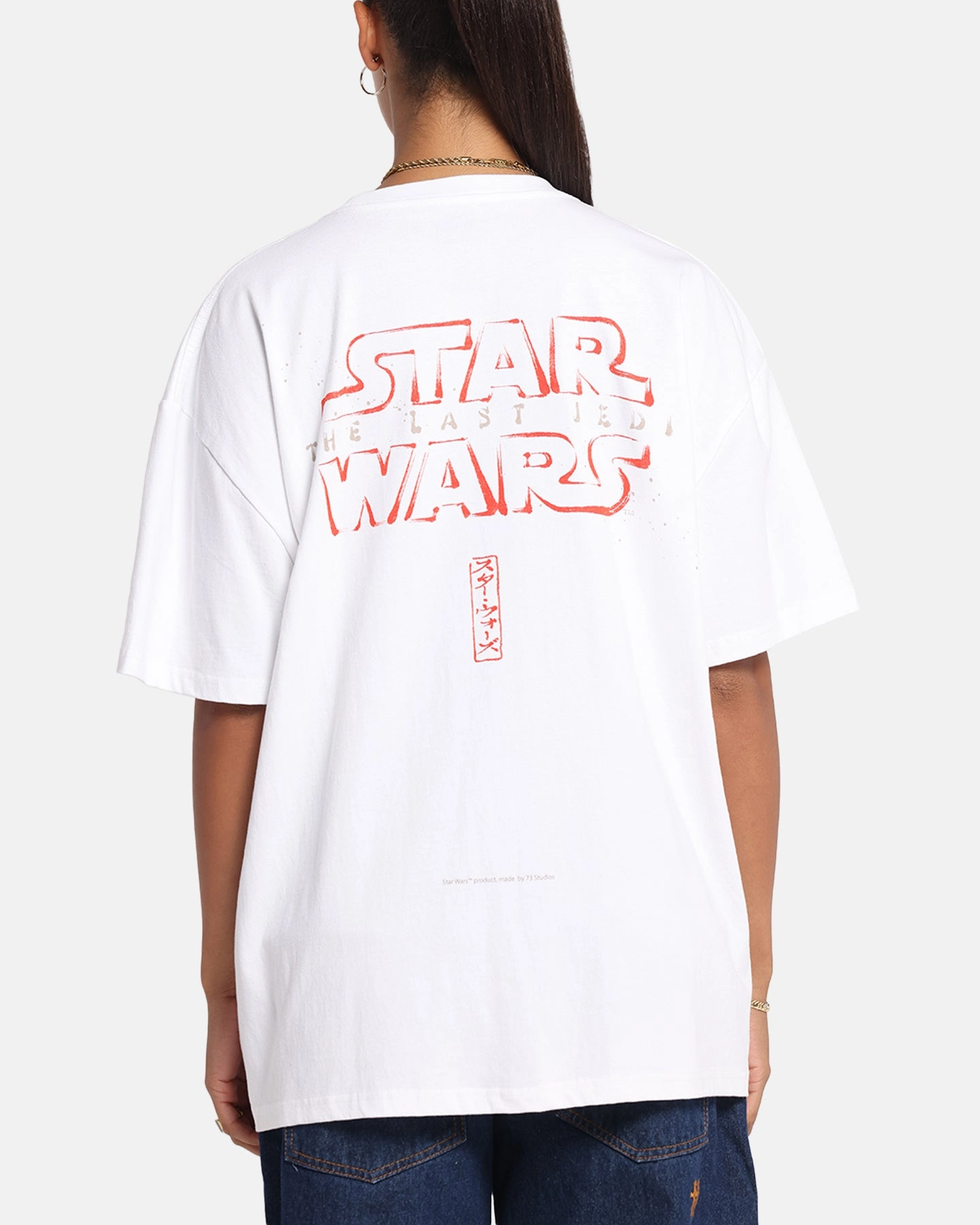 73 Studio Star Wars Takumi Last Jedi Vintage T-Shirt White VNeck Style