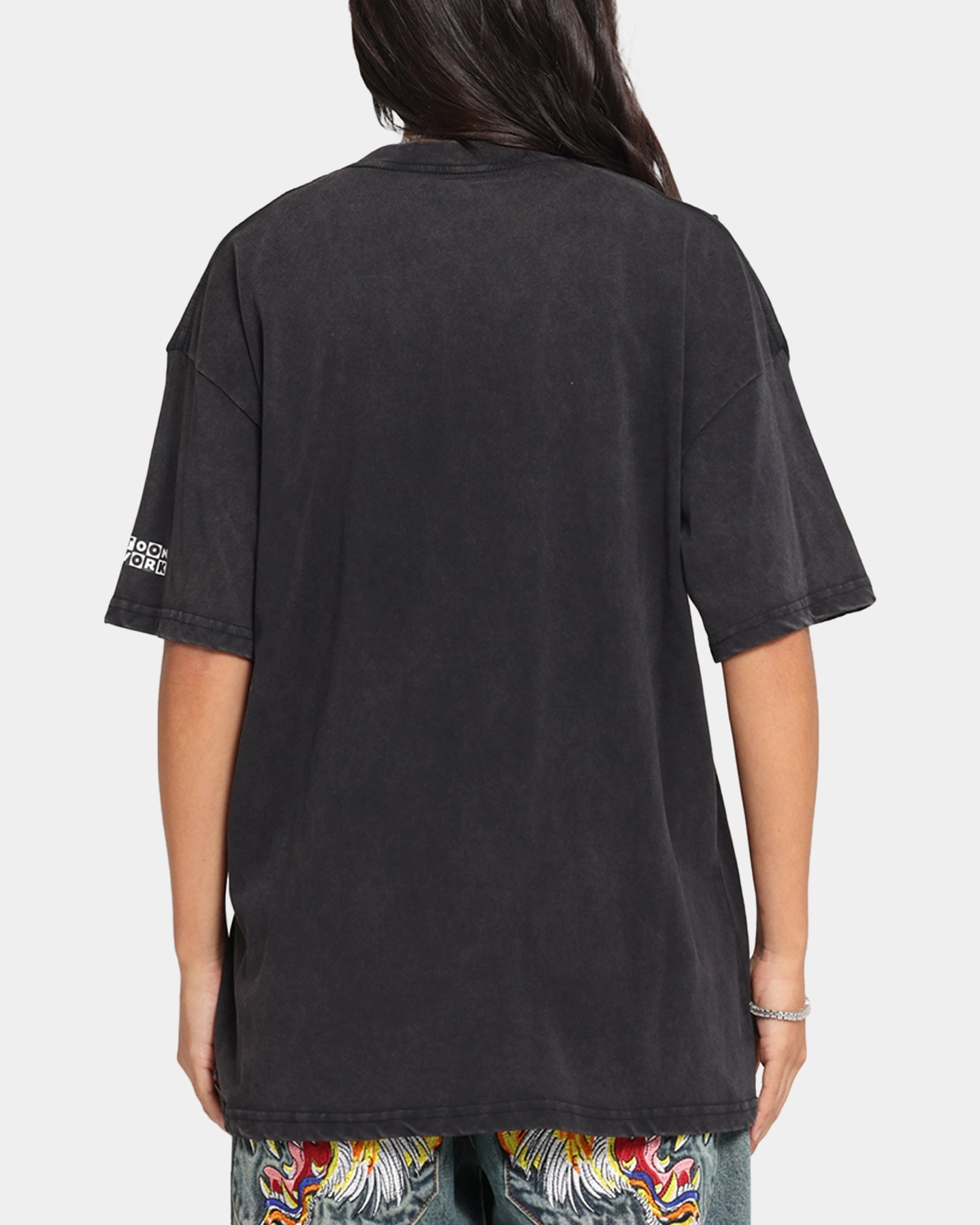 BrushedInnerLining 73 Studio X Cartoon Network Courage The Cowardly Dog Grail Vintage T-Shirt Black Acidwash