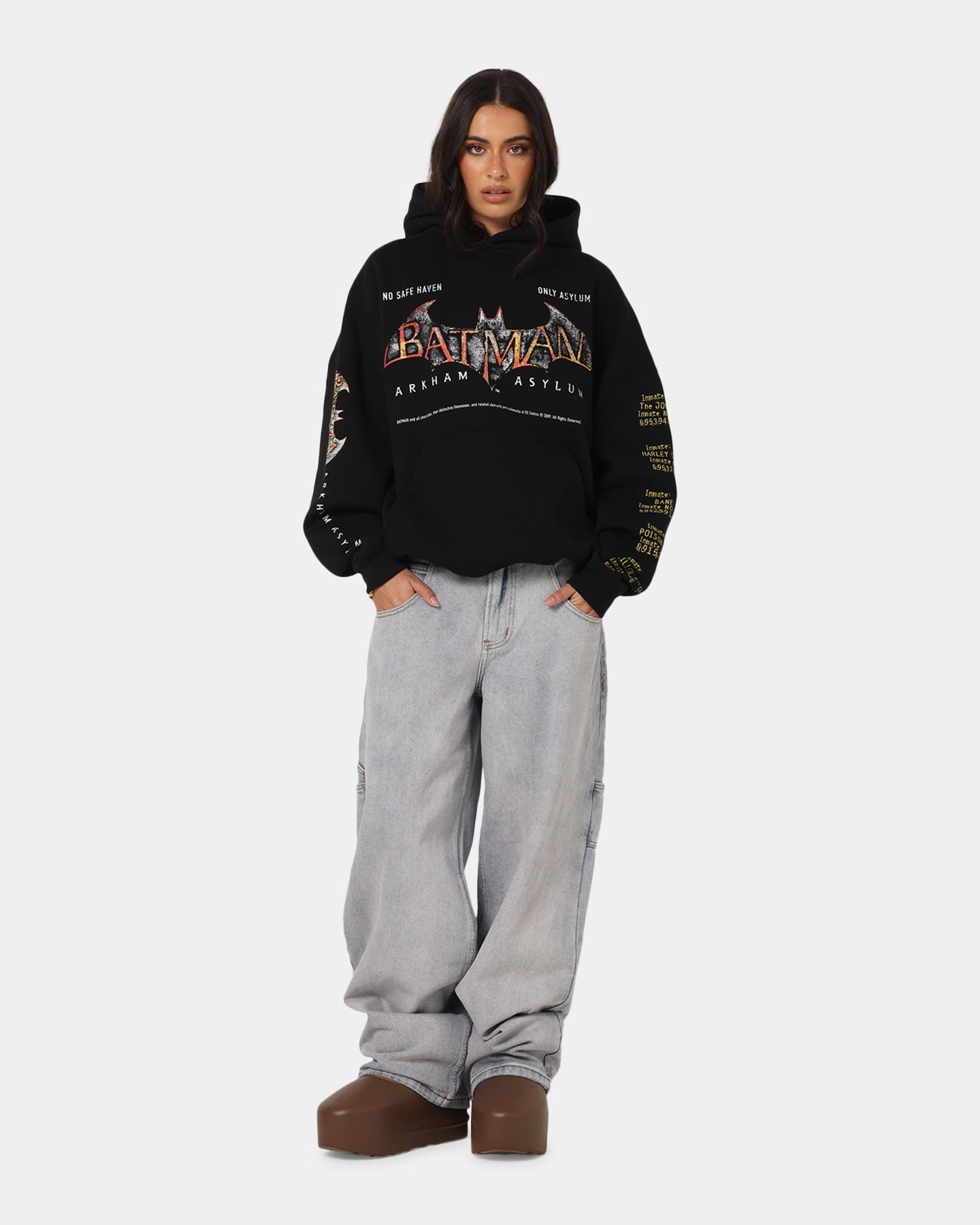 Simple Cut AthleticInspired 73 Studio X DC Batman Arkham Asylum Premium Hoodie Black