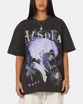 73 Studio X  Hunter X Hunter Hisoka Heavyweight T-Shirt Black Wash AntiStatic Material Lightweight Knit