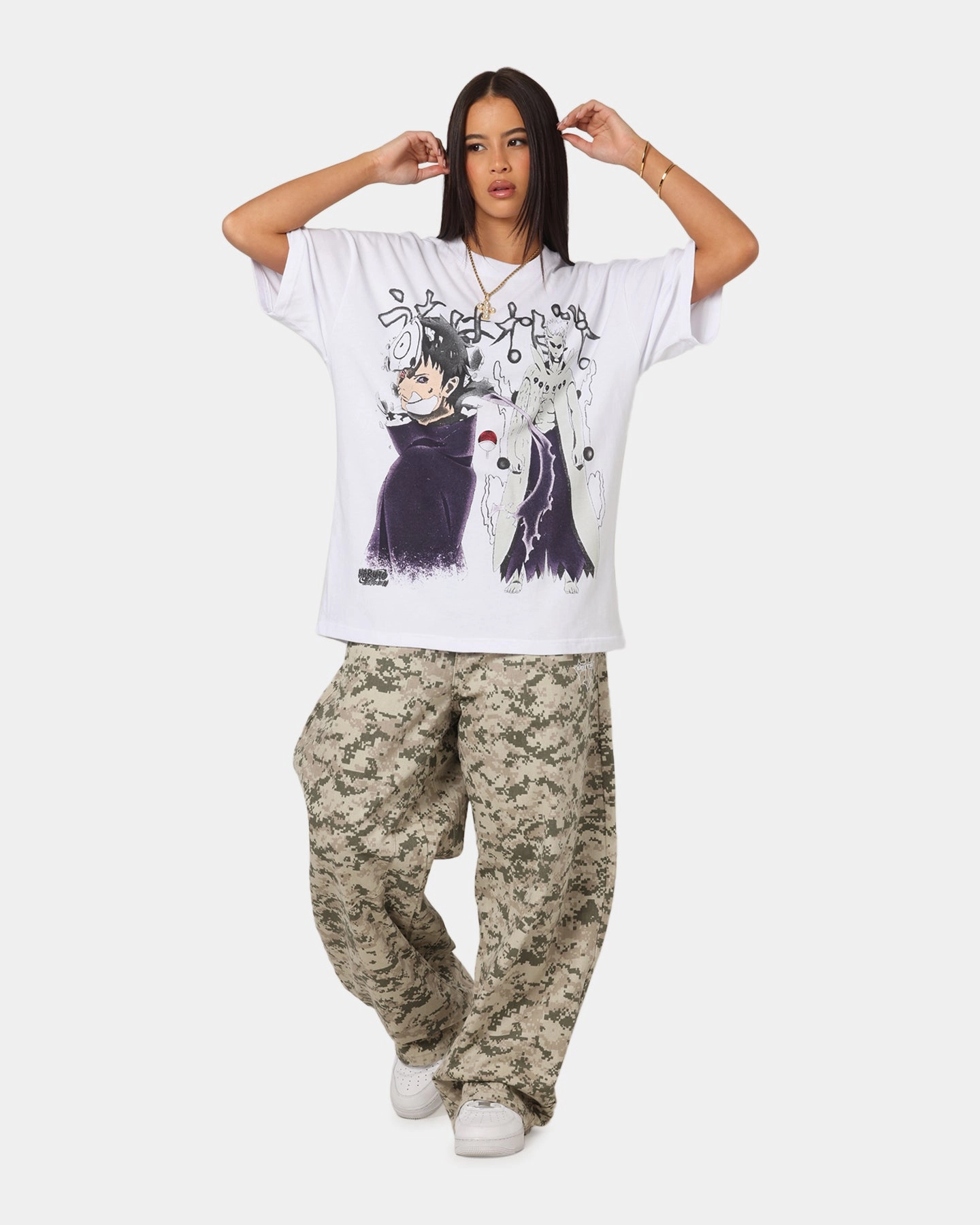 ChafeFreeEdging Vintage Pullover 73 Studio X Naruto Shippuden Obito Vintage T-Shirt White