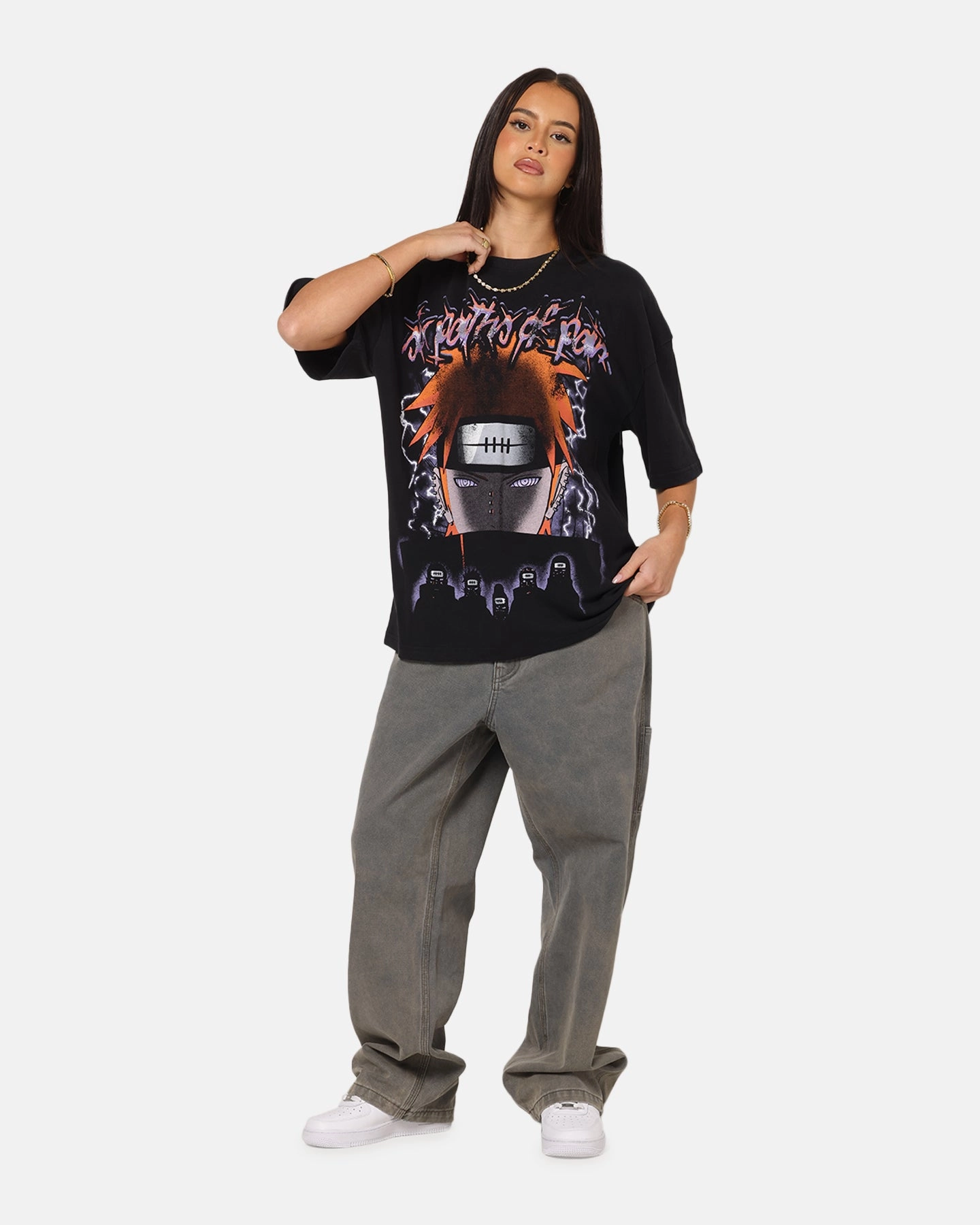 73 Studio X Naruto Shippuden Paths Of Pain Vintage T-Shirt Black Acidwash Bonded Seam Innovation Ethical production