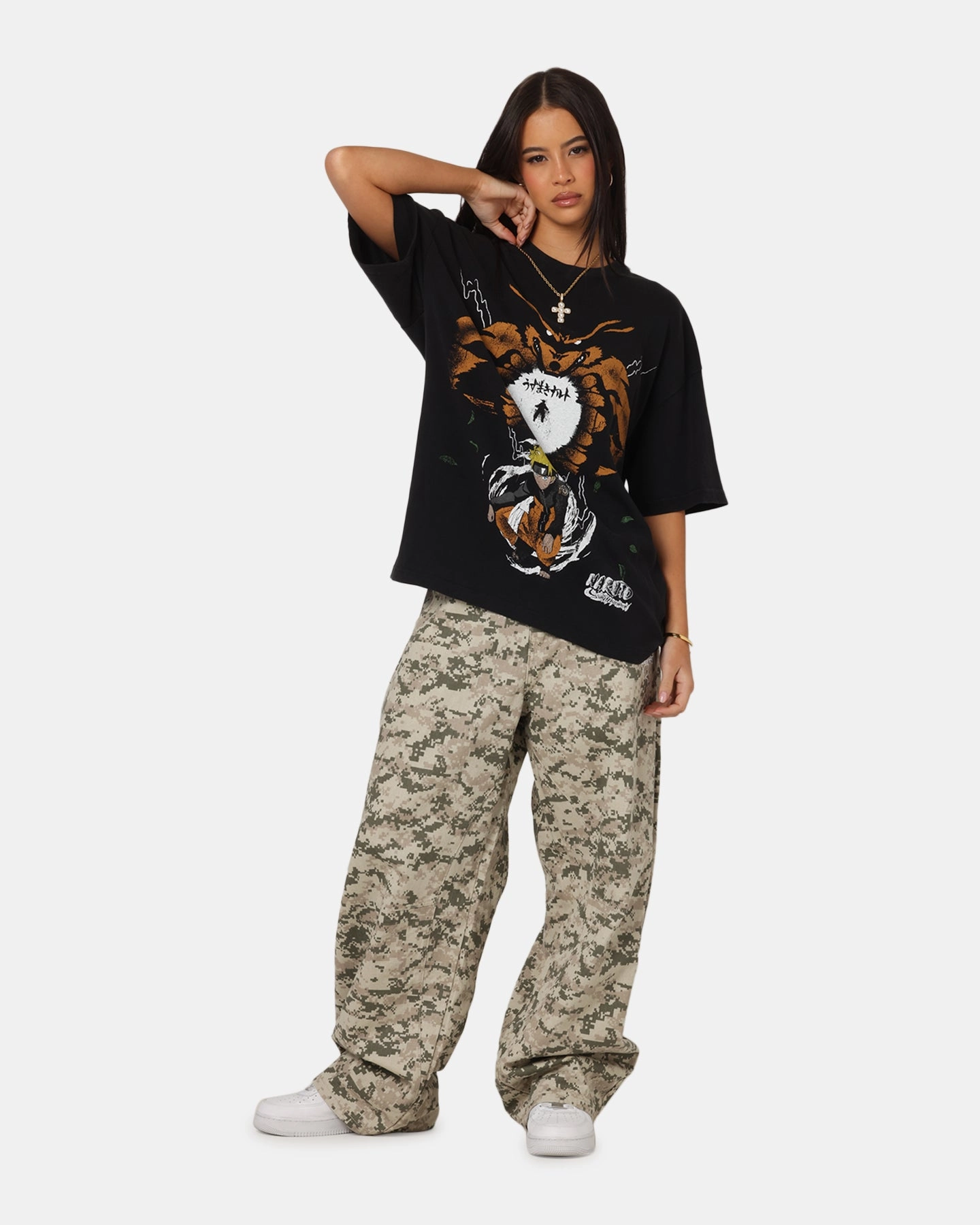 HeavyweightThermal Fitted Tank 73 Studio X Naruto Shippuden Uzamaki Vintage T-Shirt Black Acidwash