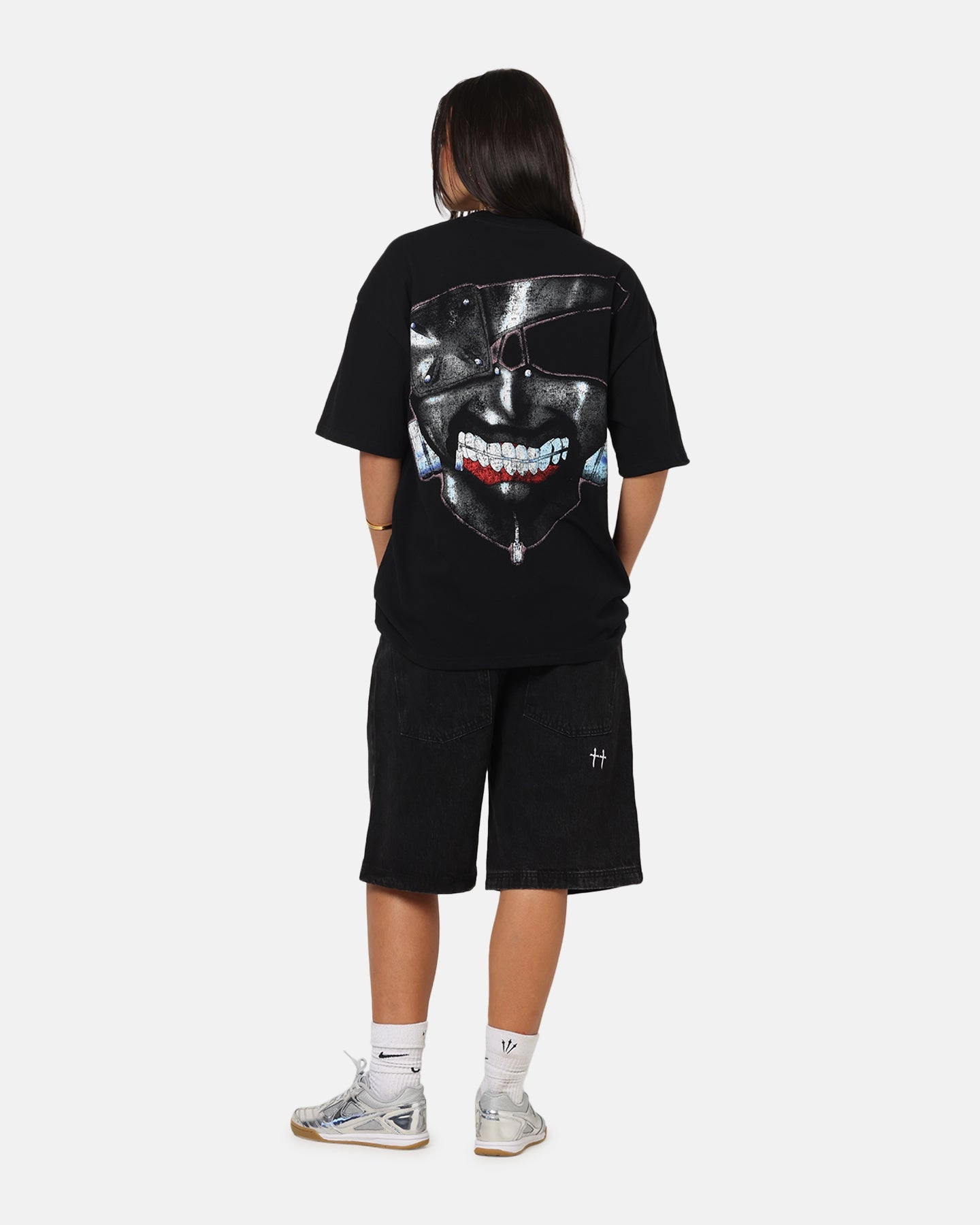 73 Studio X Tokyo Ghoul One Eyed Ghoul T-Shirt Black Rolled Hem Finish
