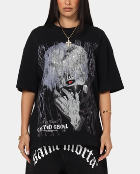 Non Closure Collar Modern Polo 73 Studio X Tokyo Ghoul One Eyed Ghoul T-Shirt Black