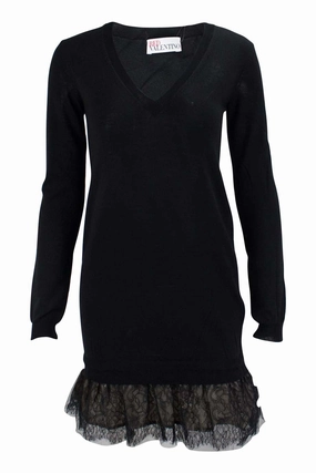 [Ww11279] Red Valentino | Knitwear Ribbed Hem Detail Pure Detail