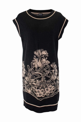 [WW18113] James Coviello x Anna Sui  | Mini Dress Comfort Waist Fit Beaded-Sleeve