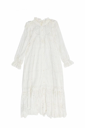 [WW33108] LoveShackFancy | Midi Dress Vintage Vibe Chill Detail