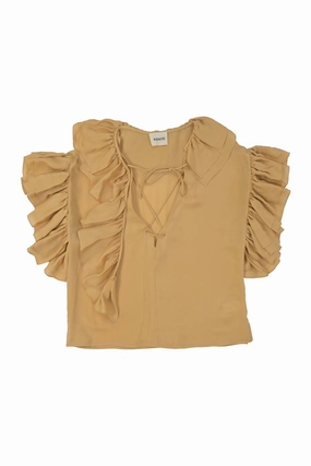 Relaxed Sweatshirt Layered Ply Construction [WW33944] Khaite | Short sleeve top