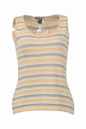 [WW36081] St. John | Sleeveless Top ReflectiveTrim PolishedFinish