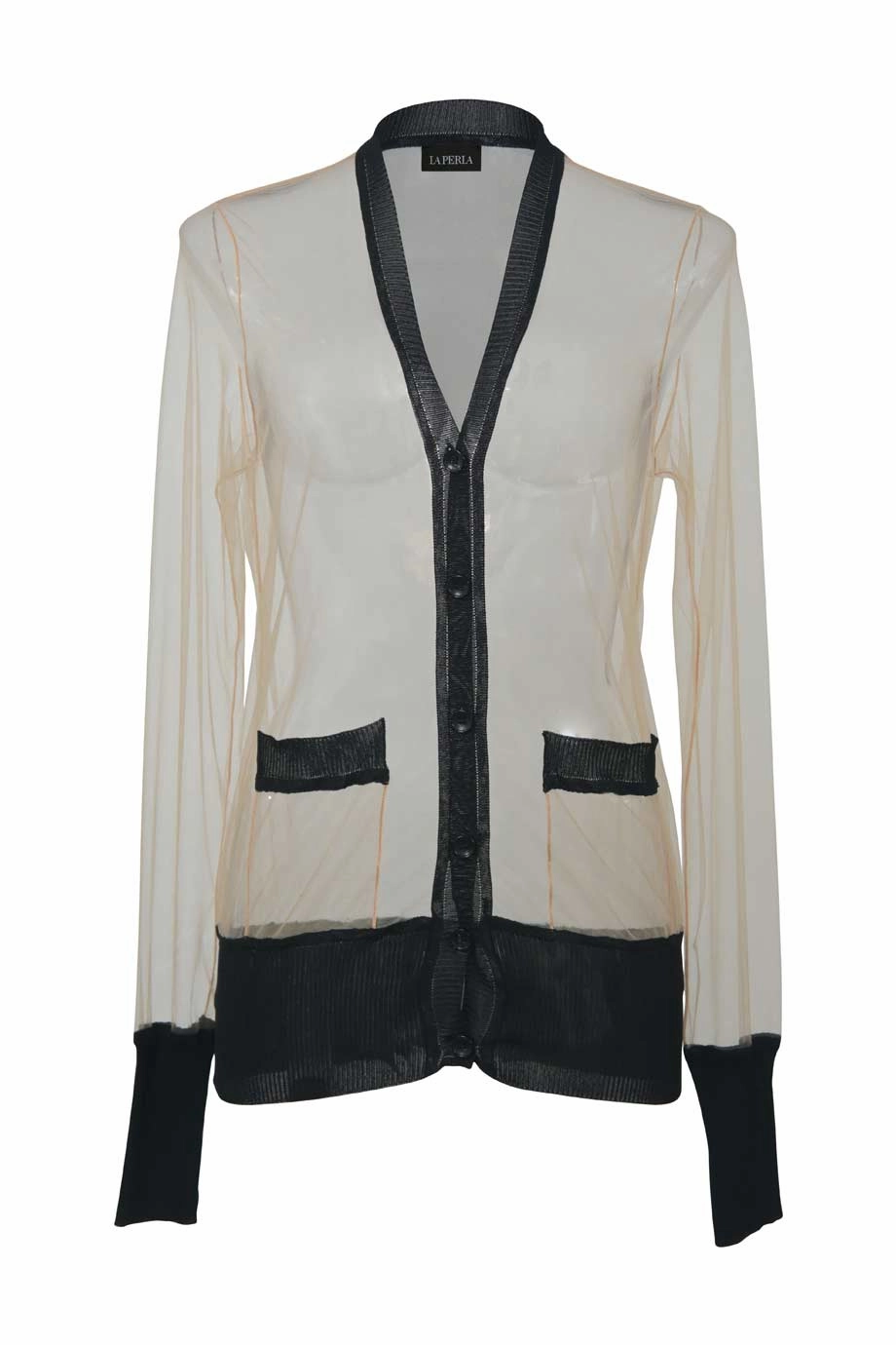 [WW37665] La Perla | Knitwear Convertible Collar HeatPressedLogos