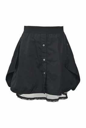 Mix Texture Elastic hemline [WW39240] Alexander Wang | Mini Skirt