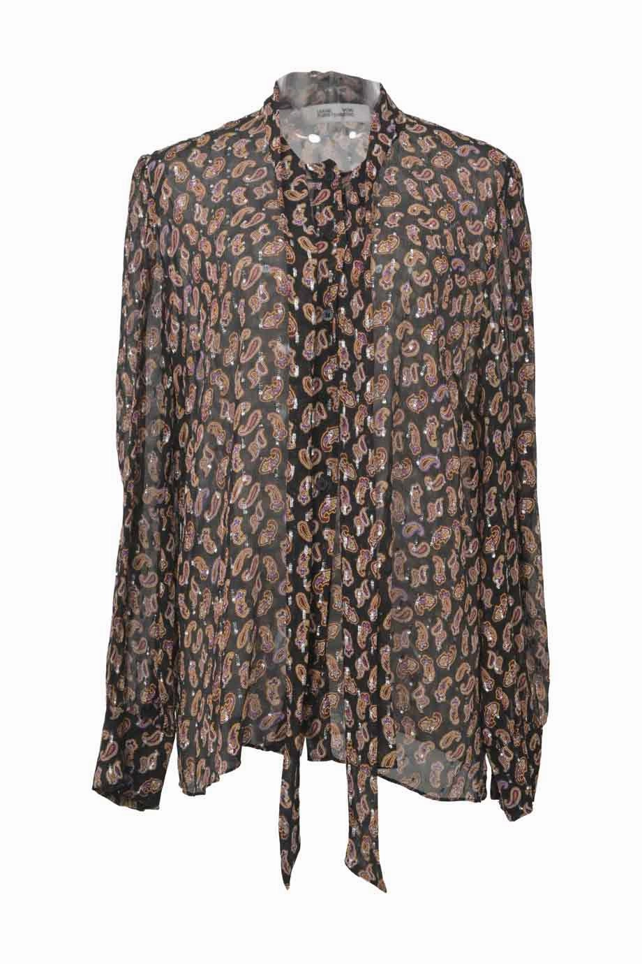 StretchFit Contoured Armhole Design [WW39809] Diane Von Furstenberg | Long sleeve top