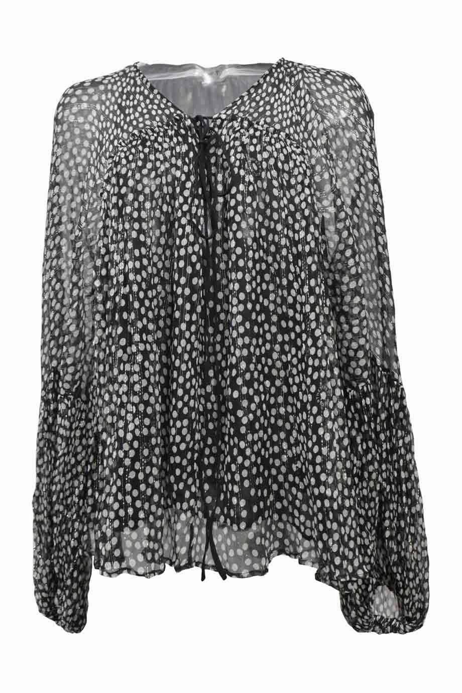 [WW41702] Stella McCartney | Long sleeve top Grid Texture Fabric Double Needle Hemming