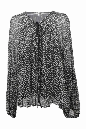 [WW41702] Stella McCartney | Long sleeve top Grid Texture Fabric Double Needle Hemming