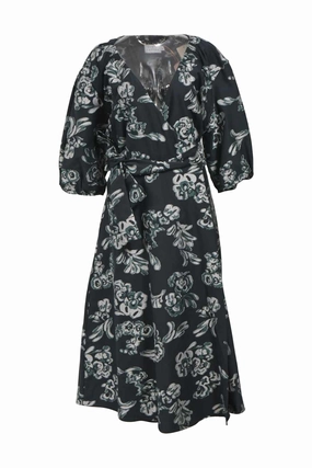 [WW45524] Tanya Taylor | Midi Dress Tie-Detail Family Warm