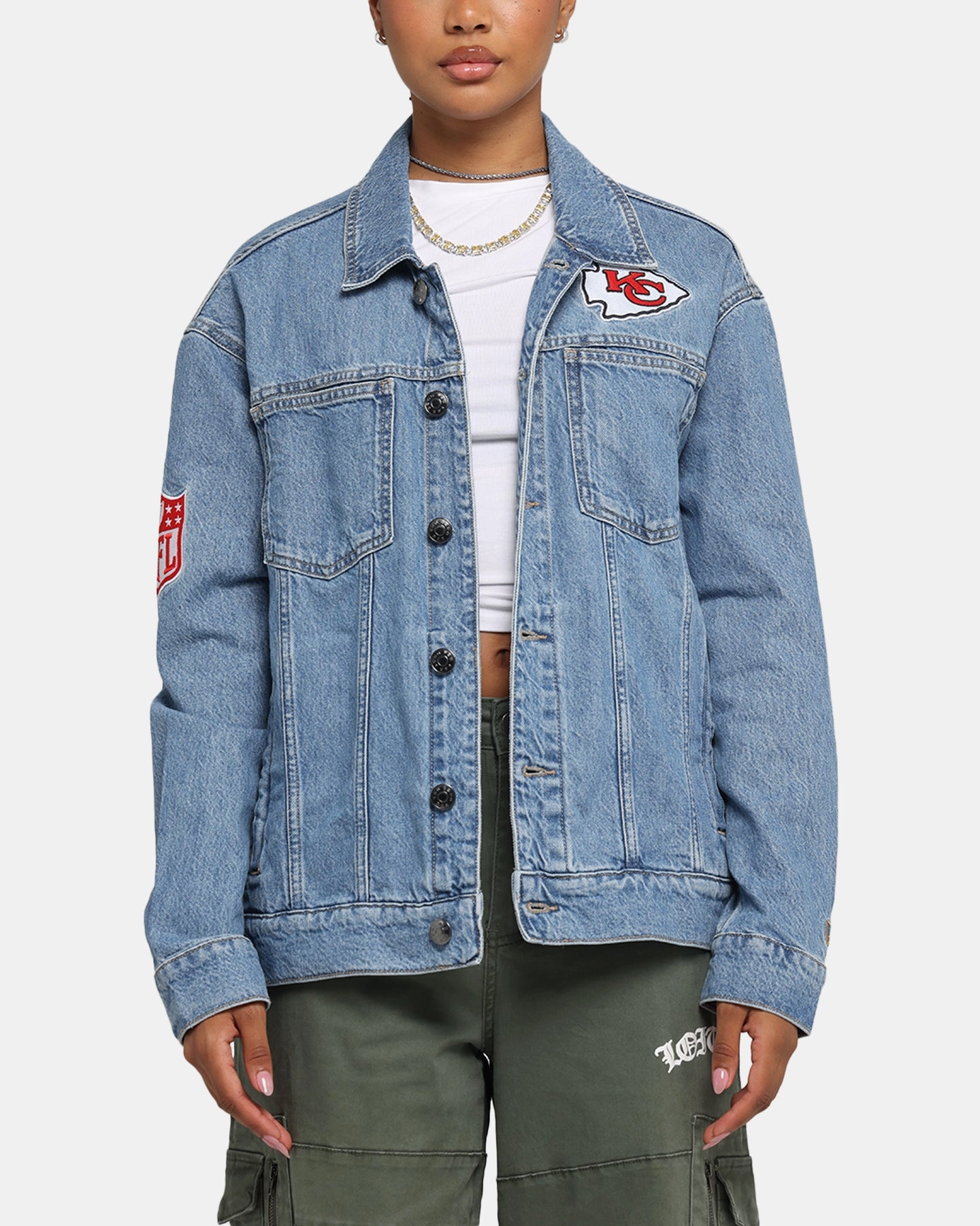 New Era Kansas City Chiefs NFL Denim Jacket Dark Blue EcoFriendly Dye Process Soft Pullover