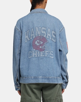 Thermal Insulation HiddenStoragePocket New Era Kansas City Chiefs NFL Denim Jacket Dark Blue