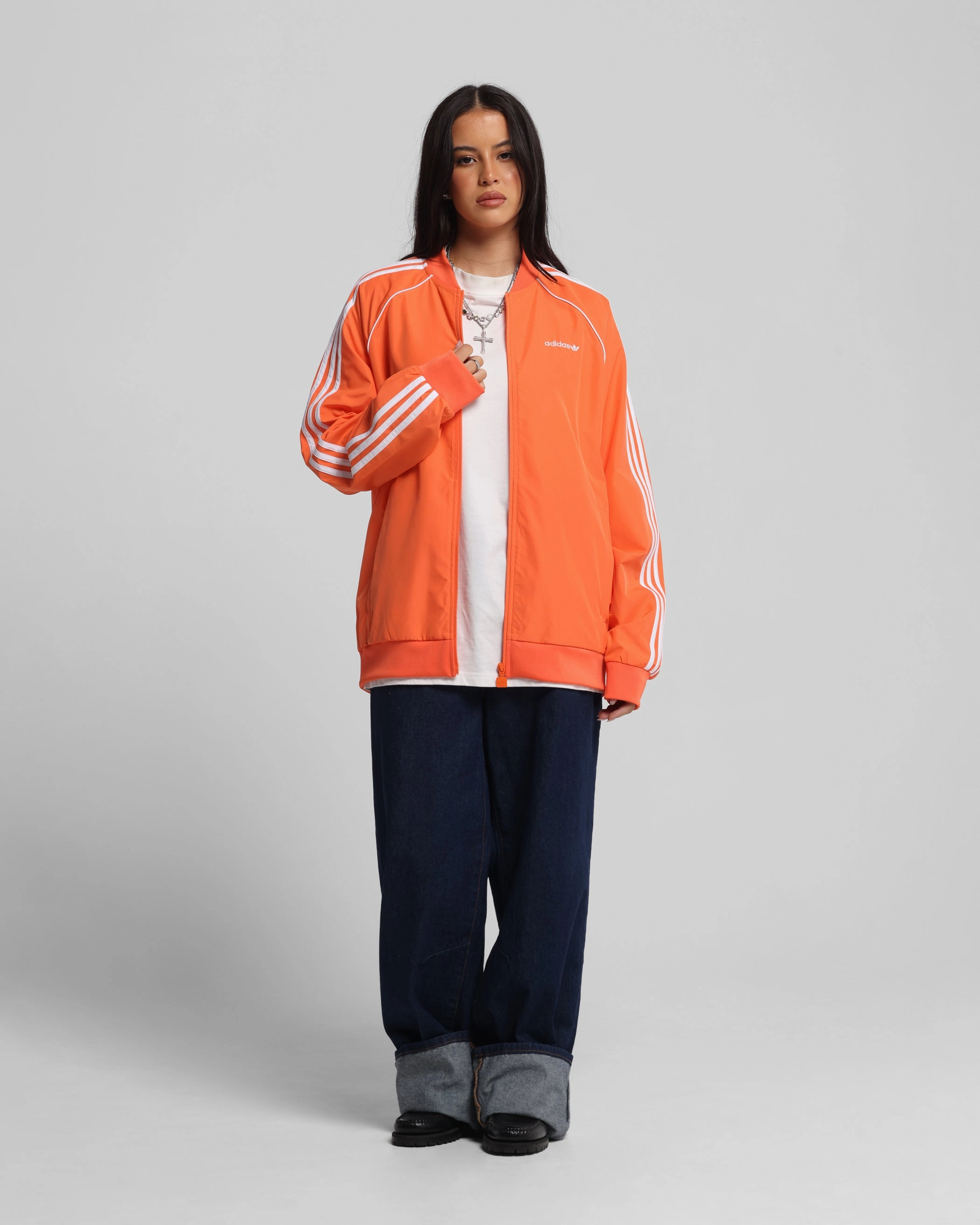 Adidas Archive Track Jacket Orange Versatile Base Layer Mesh Panel Details