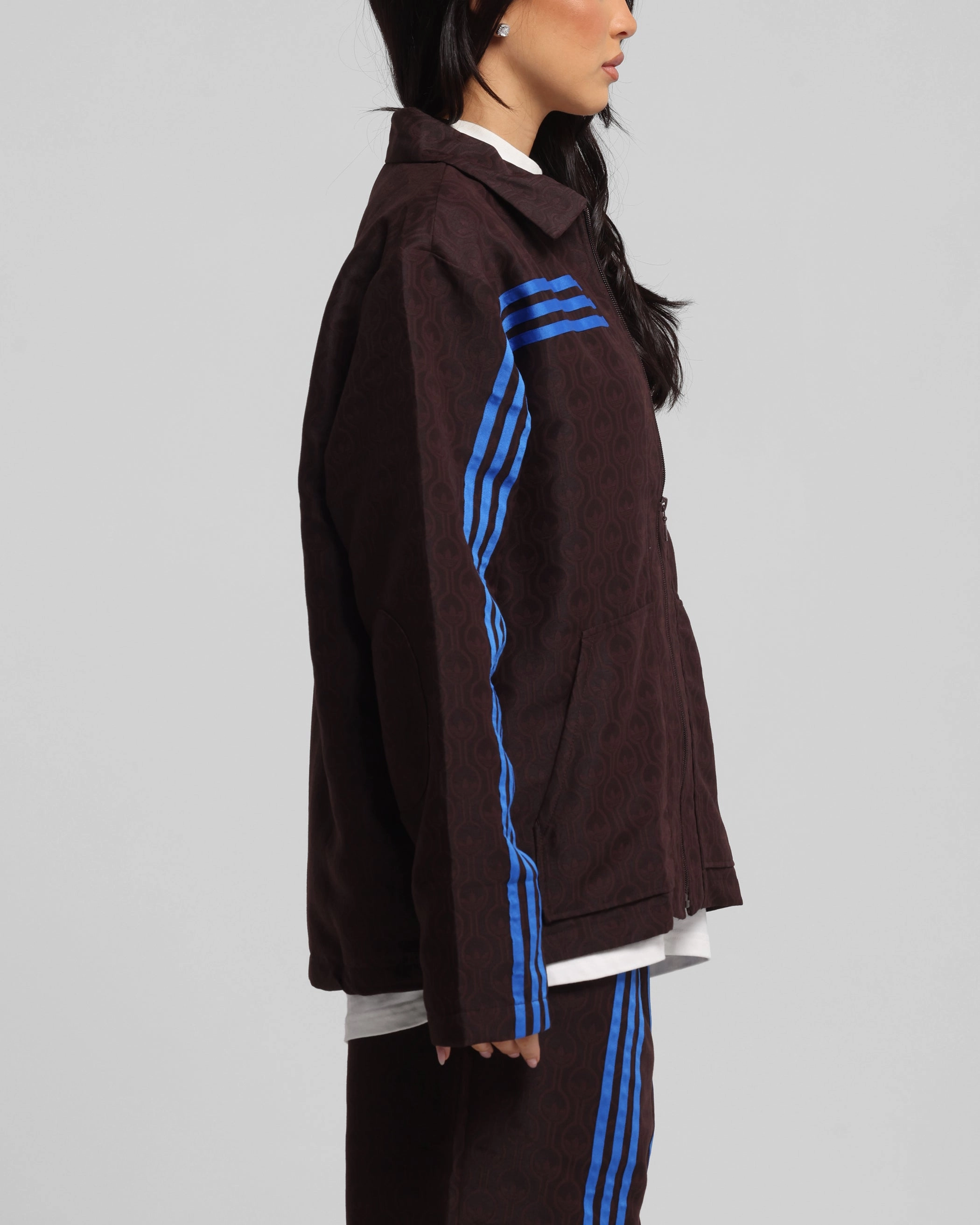 Bonded Seam Technology casual top Adidas Originals 70's Club Jacket Brown