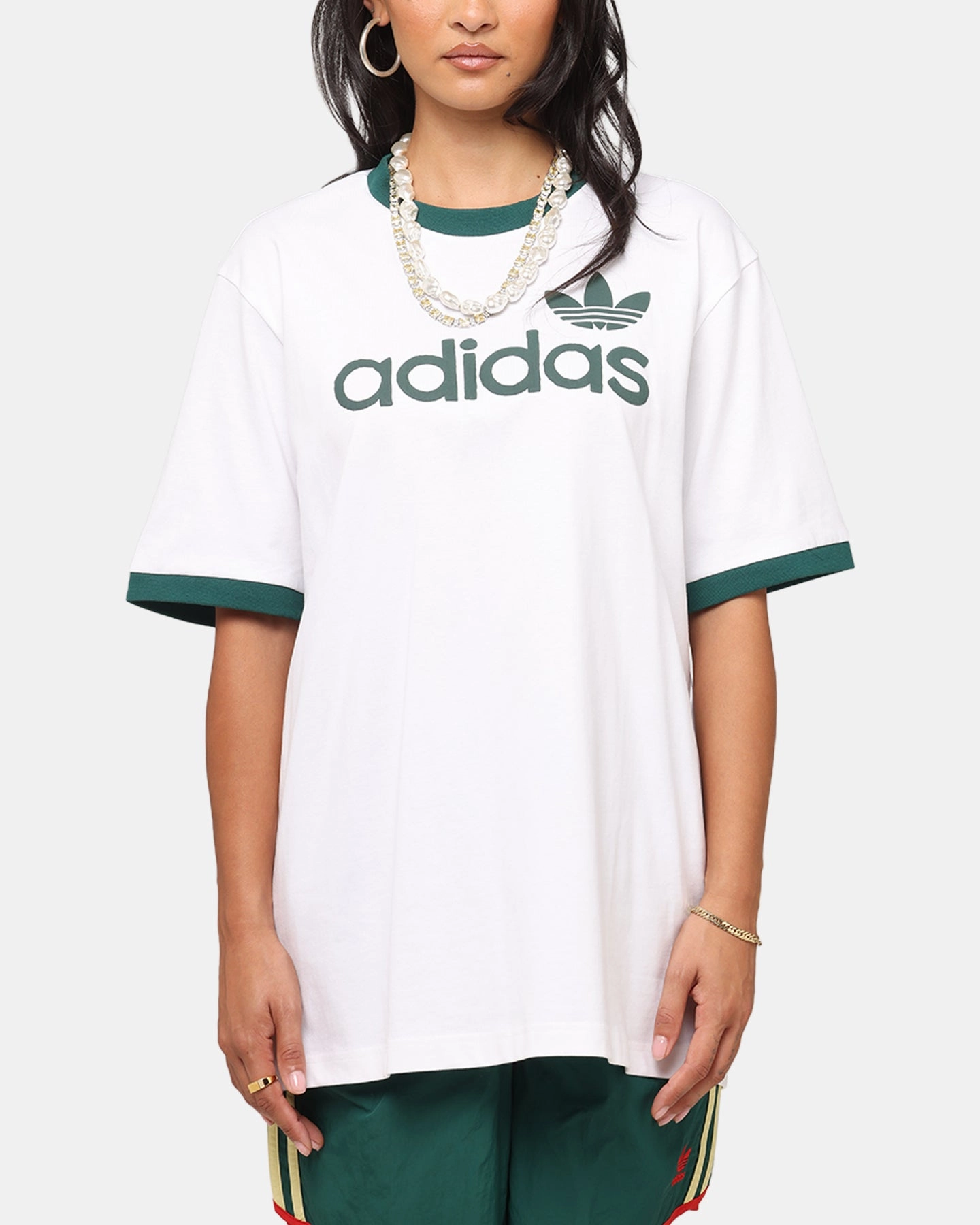 Stretchable Knit Adidas Simple T-Shirt White