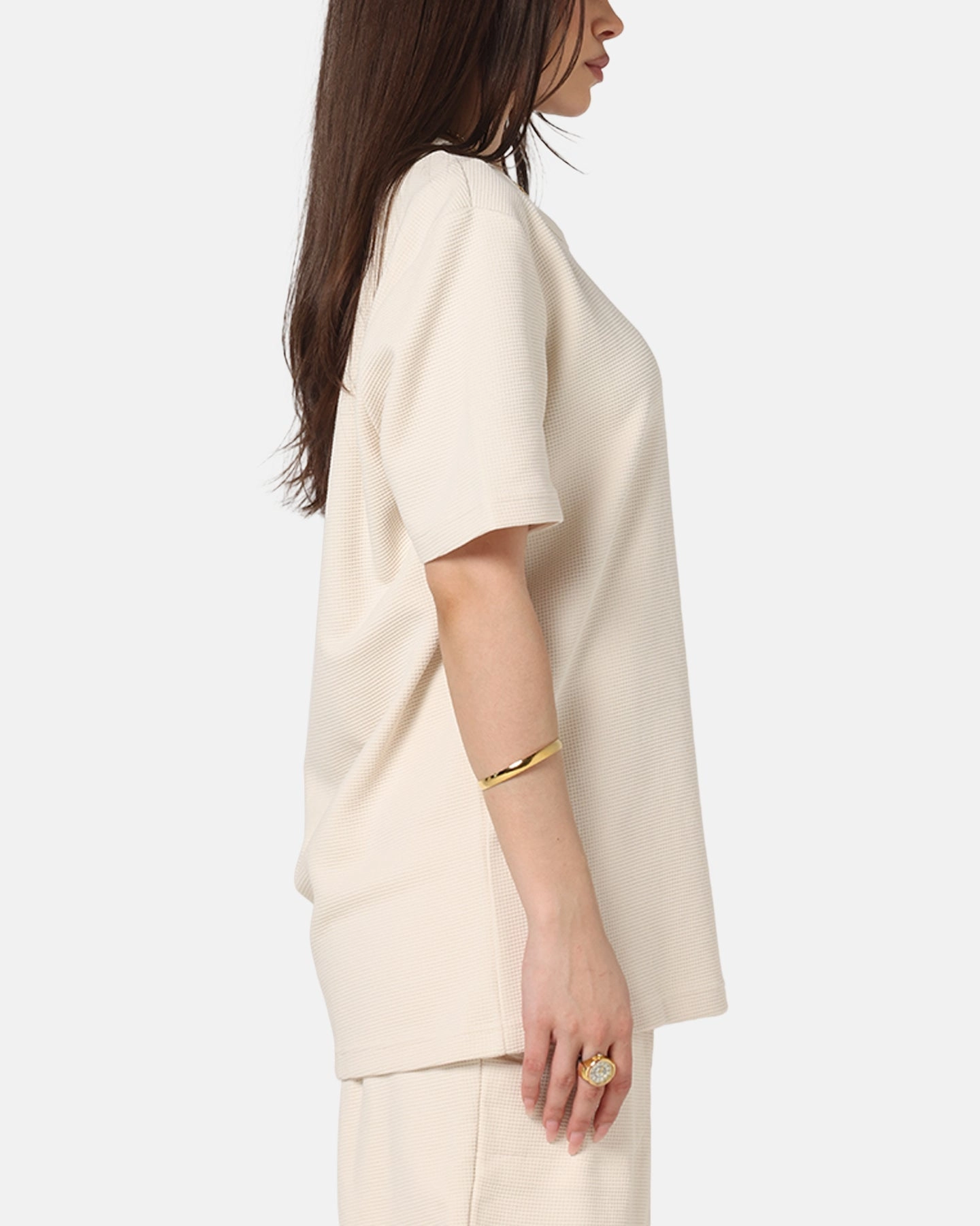 Thermal Regulating Fabric Adidas Trefoil Essentials Waffle T-Shirt Wonder White