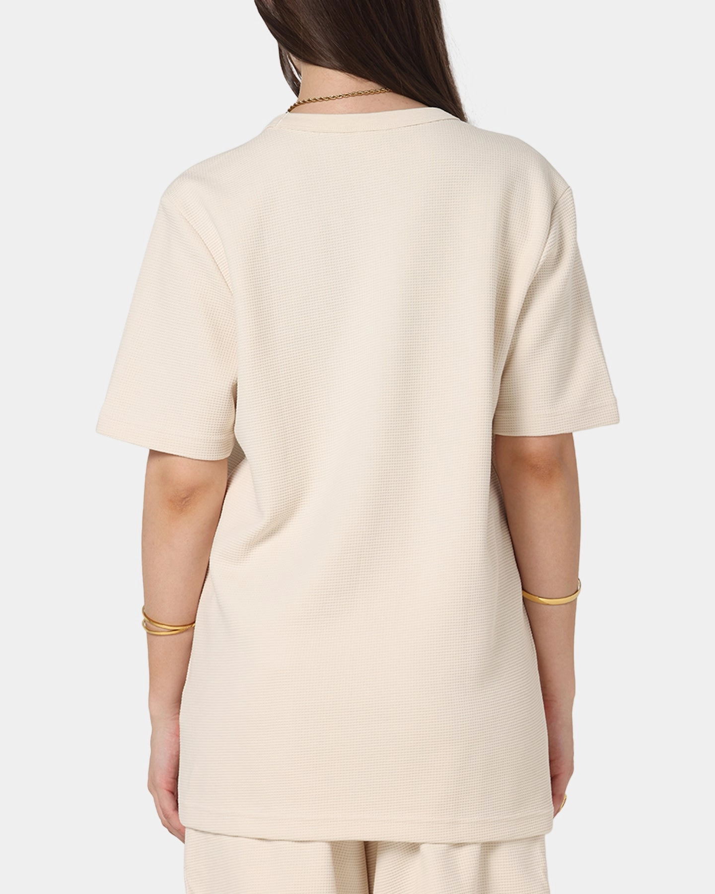 Timeless Cut Adidas Trefoil Essentials Waffle T-Shirt Wonder White