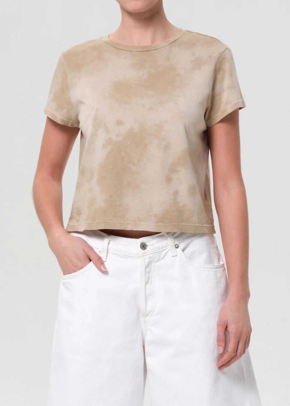 Comfortable Design Adine Shrunken Tee in Plume