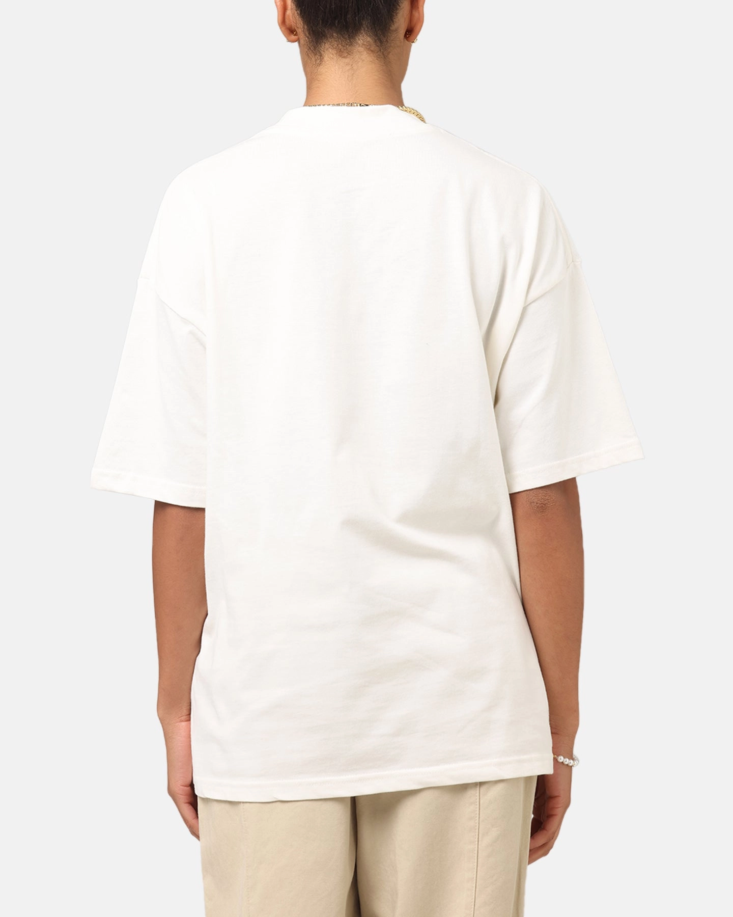 Casual Jacket FadeResistant Coating Carre Rosebud Mock Neck T-Shirt Off White