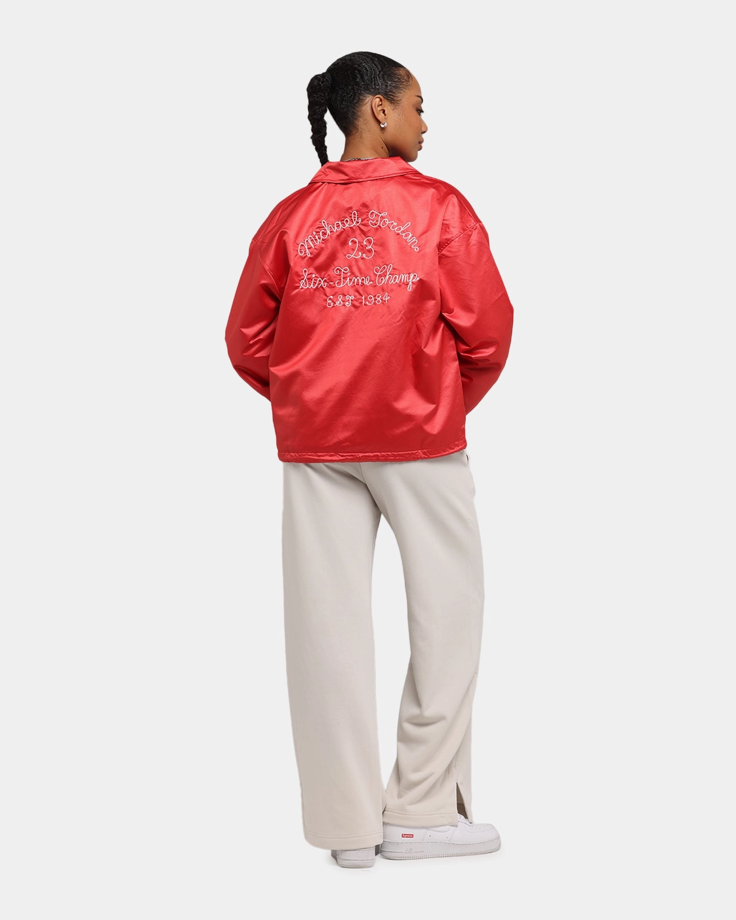 Jordan Women's Coaches Jacket Varsity Red Sustainable Fabric Blend Printed top