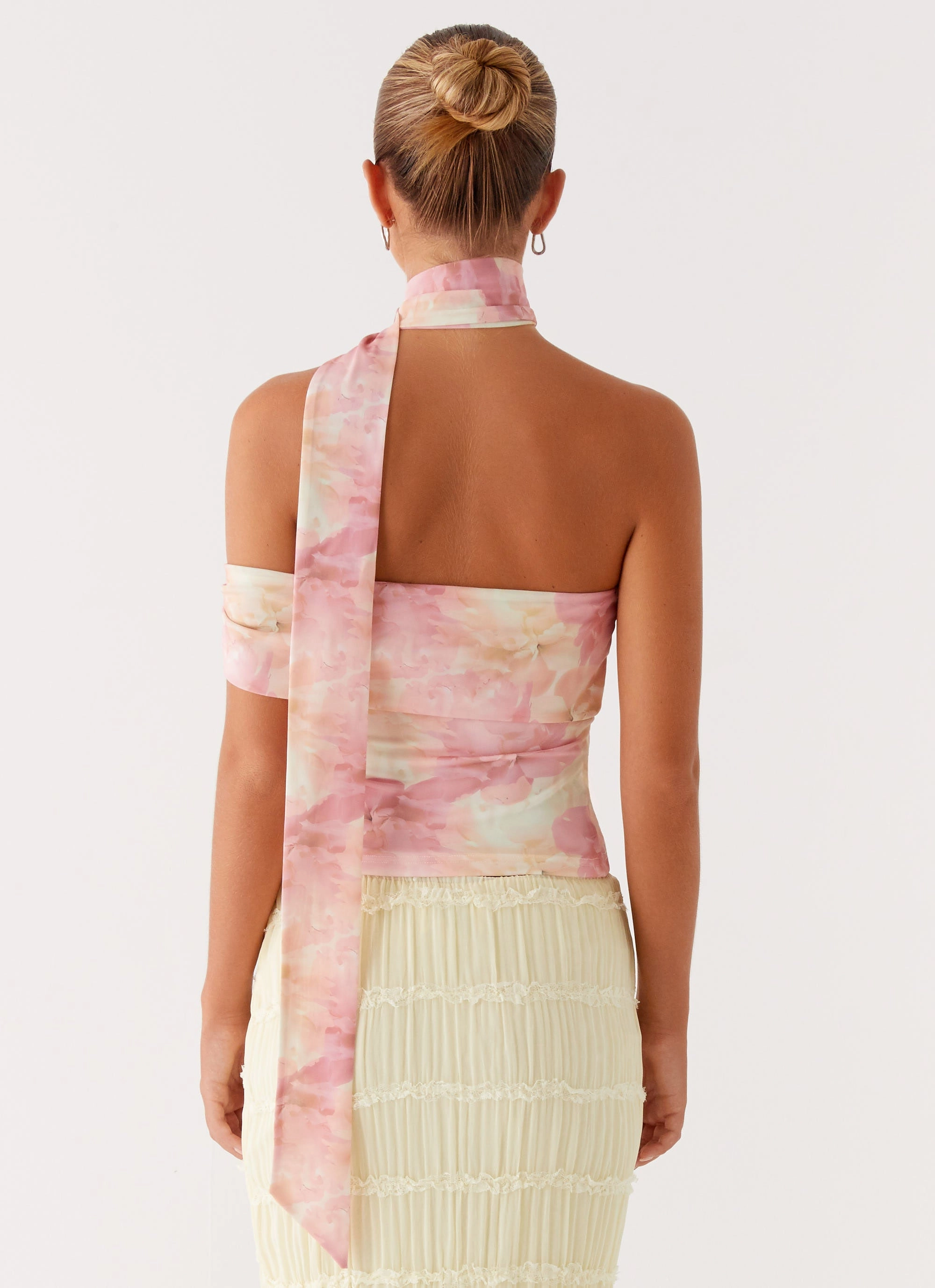 UV protection layer Christal Scarf Top - Floral Print