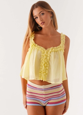 Aimee Top - Yellow Stylish T-shirt