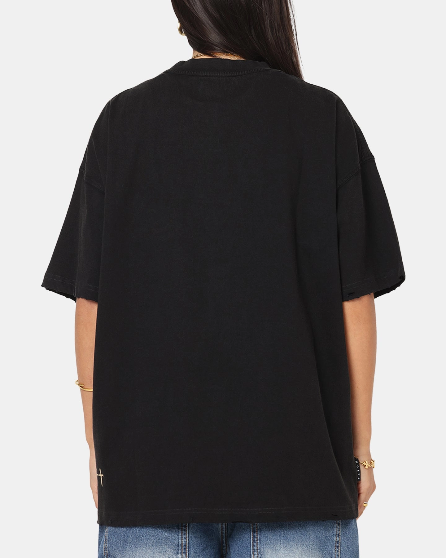 Lightweight Material StaticResistantFabric Saint Morta Rodeo Drive Boxy T-Shirt Black/Brown