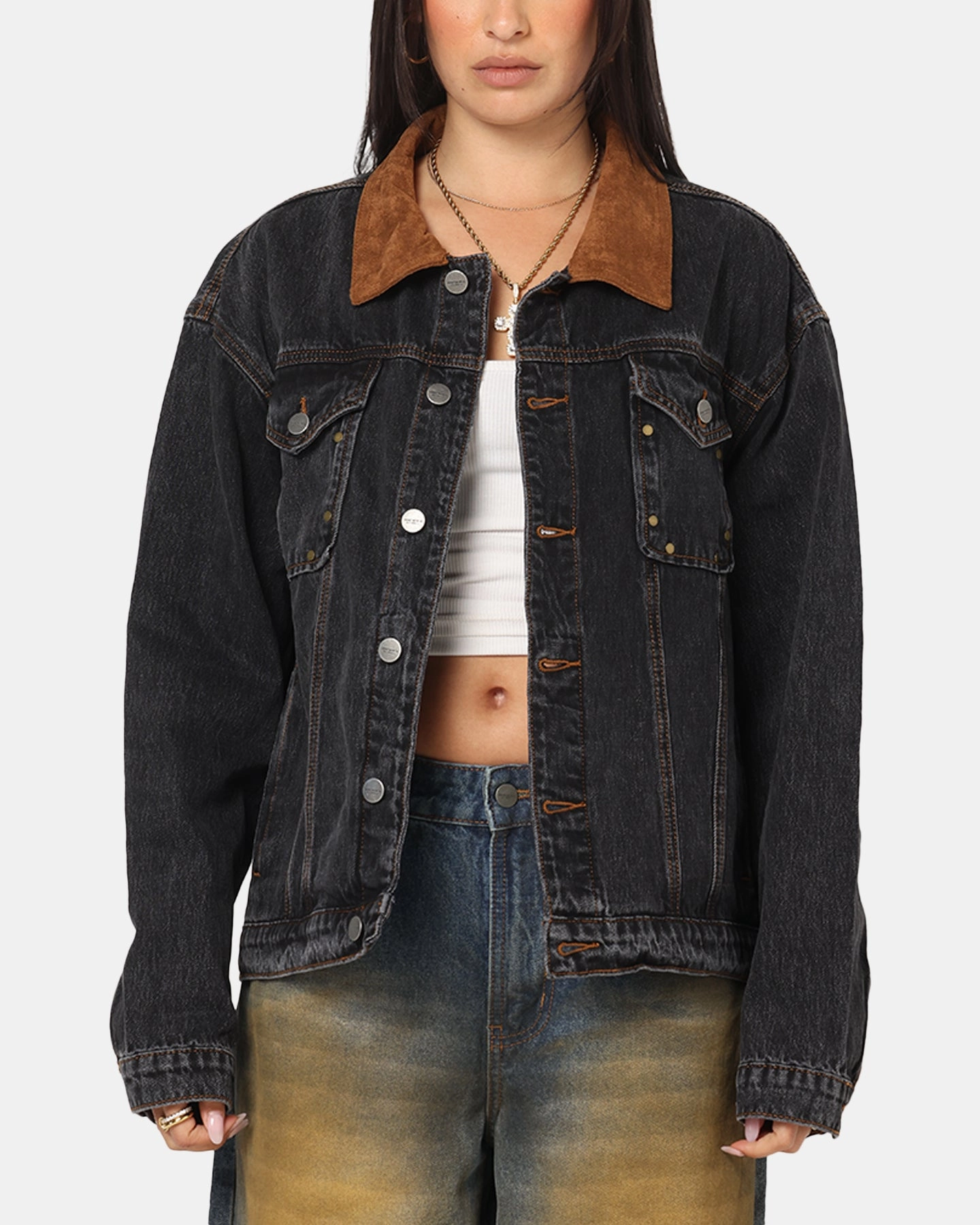 Saint Morta Rodeo Drive Denim Jacket Black Shadow Bamboo Derived Material