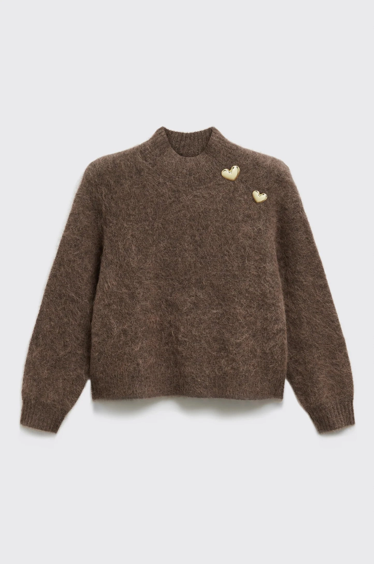 Coeur Sweater in Brown Classic Knit Design Casual Fit