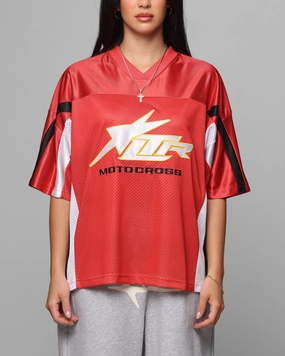 Loiter End Zone Jersey Red Contrast Stitch AntiPillTreatment