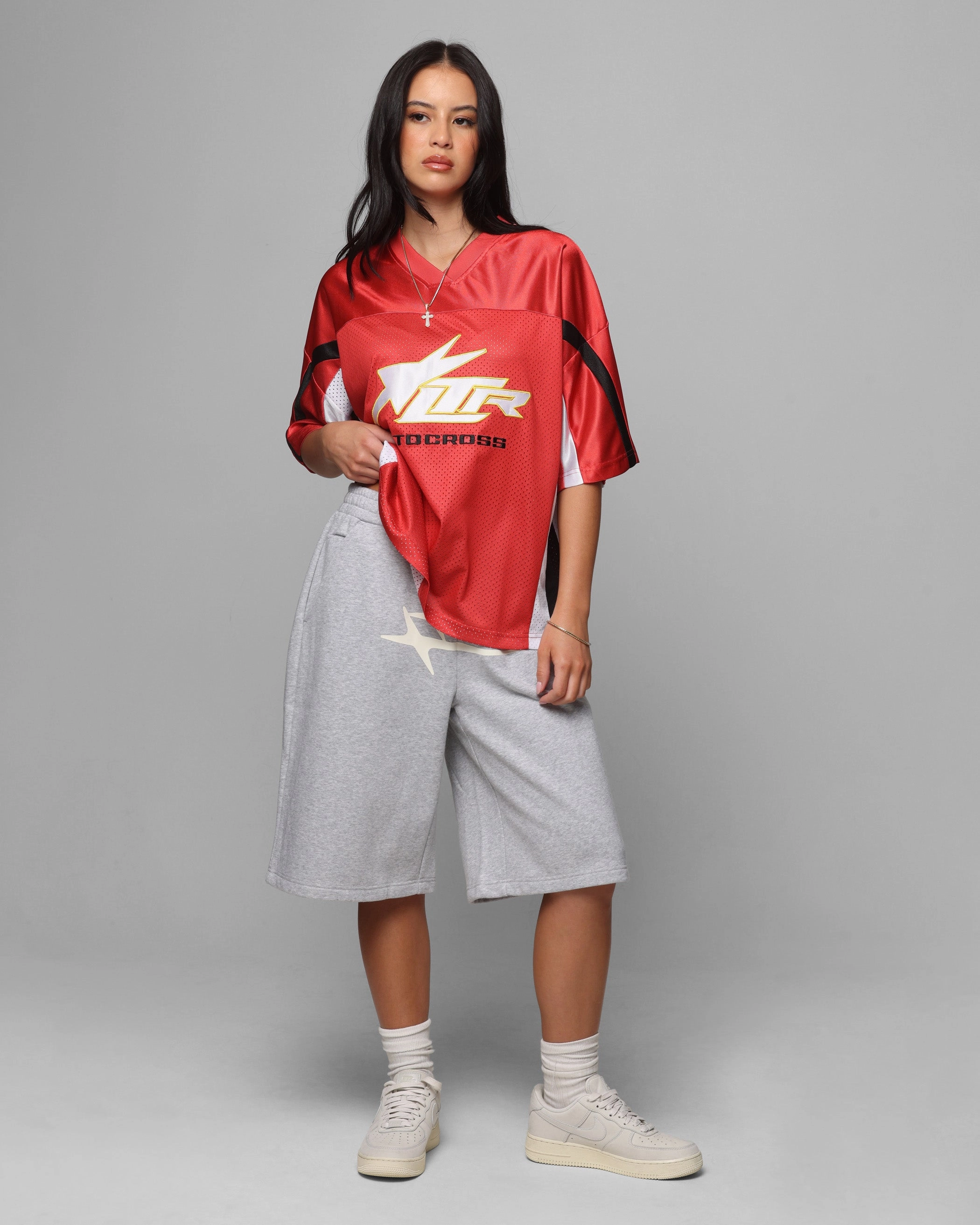 Loiter End Zone Jersey Red Odor Neutralizing Technology Odor Resistant Treatment