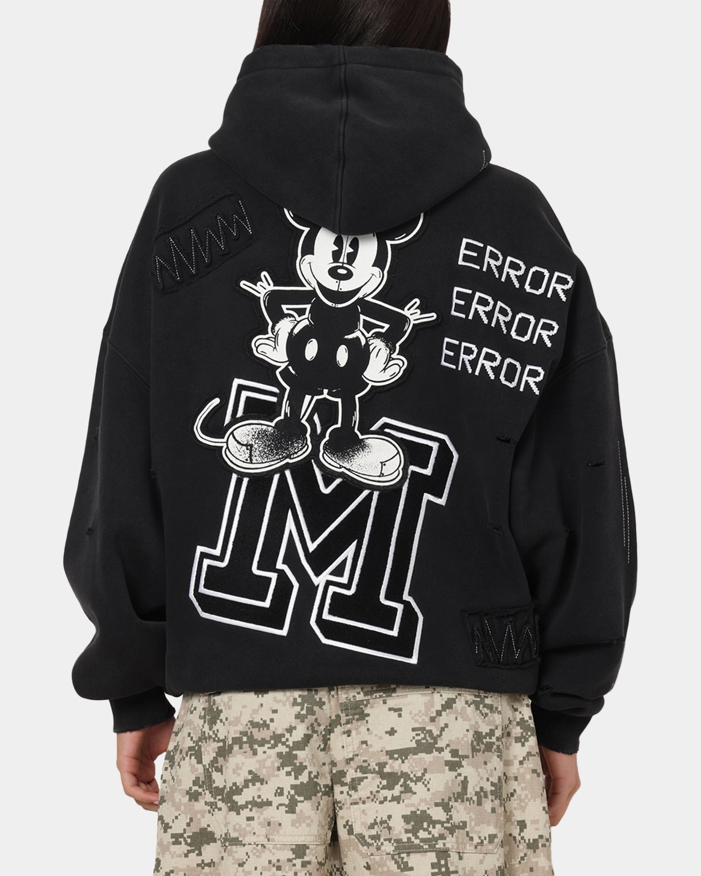 Durable Overlock Stitch American Thrift Disney Mickey Prototype 001 Hoodie Black