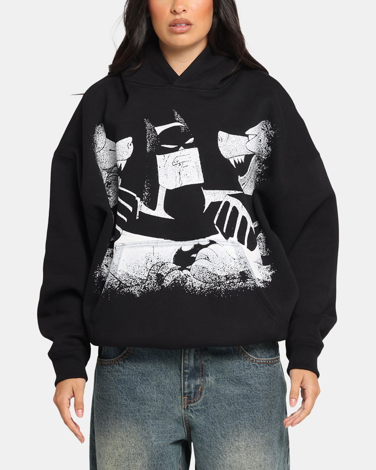 American Thrift X DC Batman The Animated Premium Hoodie Black SlubTexture Zero Waste Cut Pattern