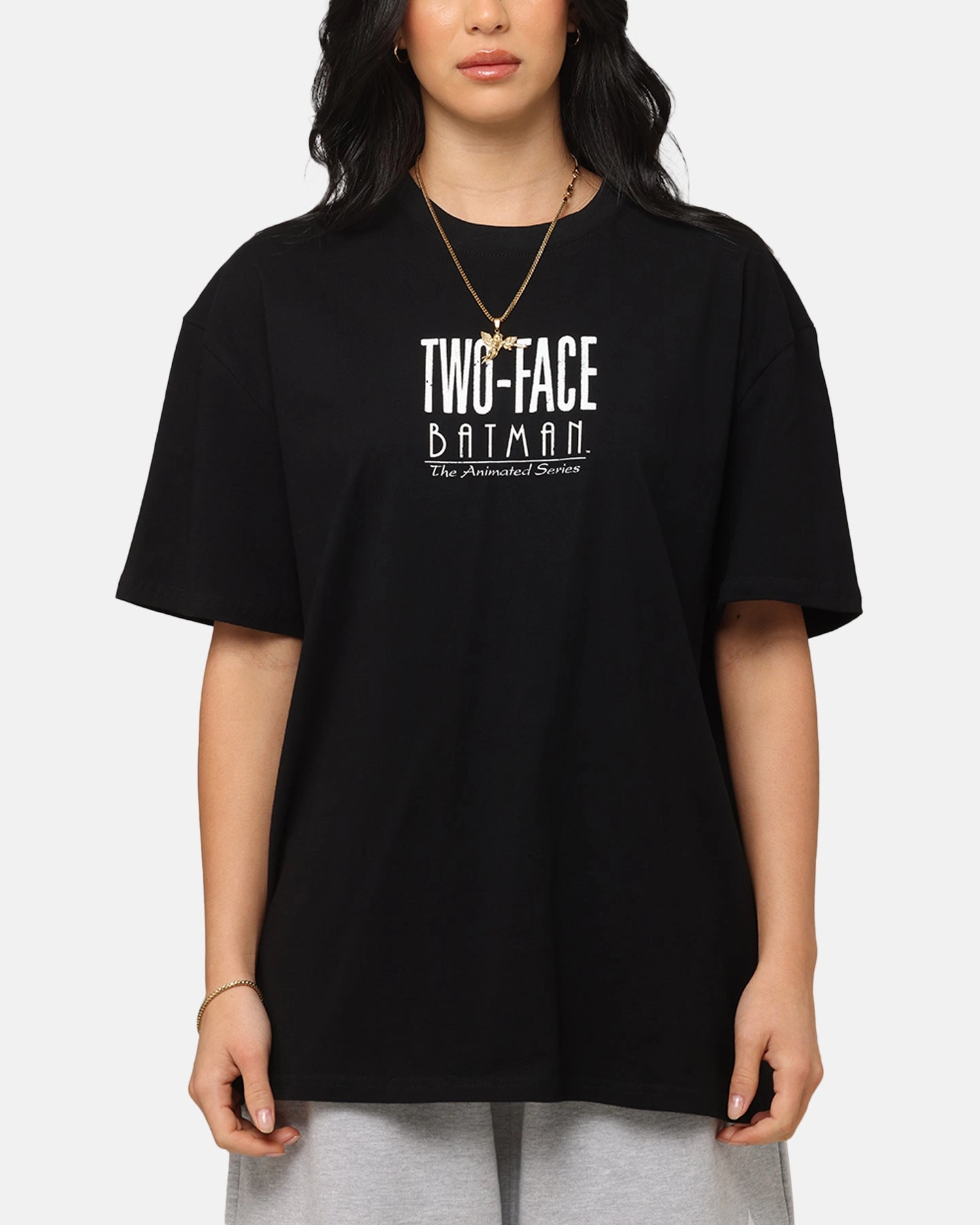 American Thrift X DC Batman Two Face Heavy T-Shirt Black TwillWeave Comfy Style