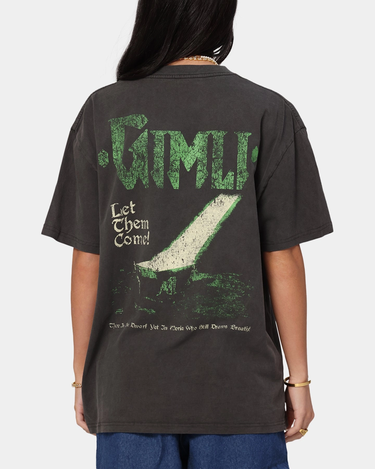 American Thrift X Lord Of The Rings Gimli Toss Heavy T-Shirt Black Wash SleevelessOption Anti Static Treatment