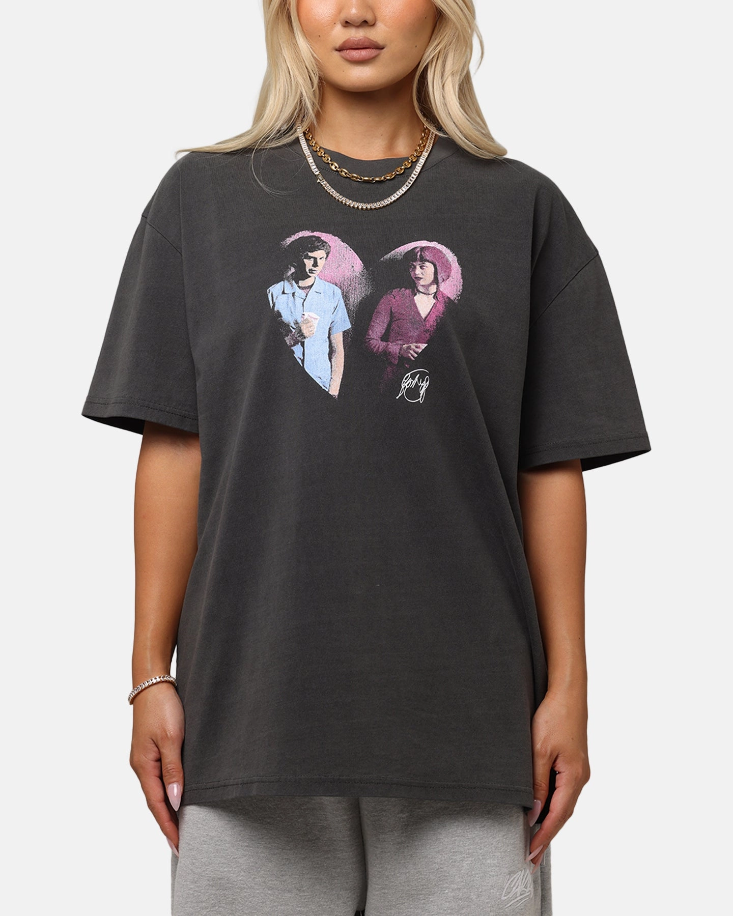 LongLastingDurability American Thrift X Scott Pilgrim Ramona & Scott Heavy T-Shirt Black Wash