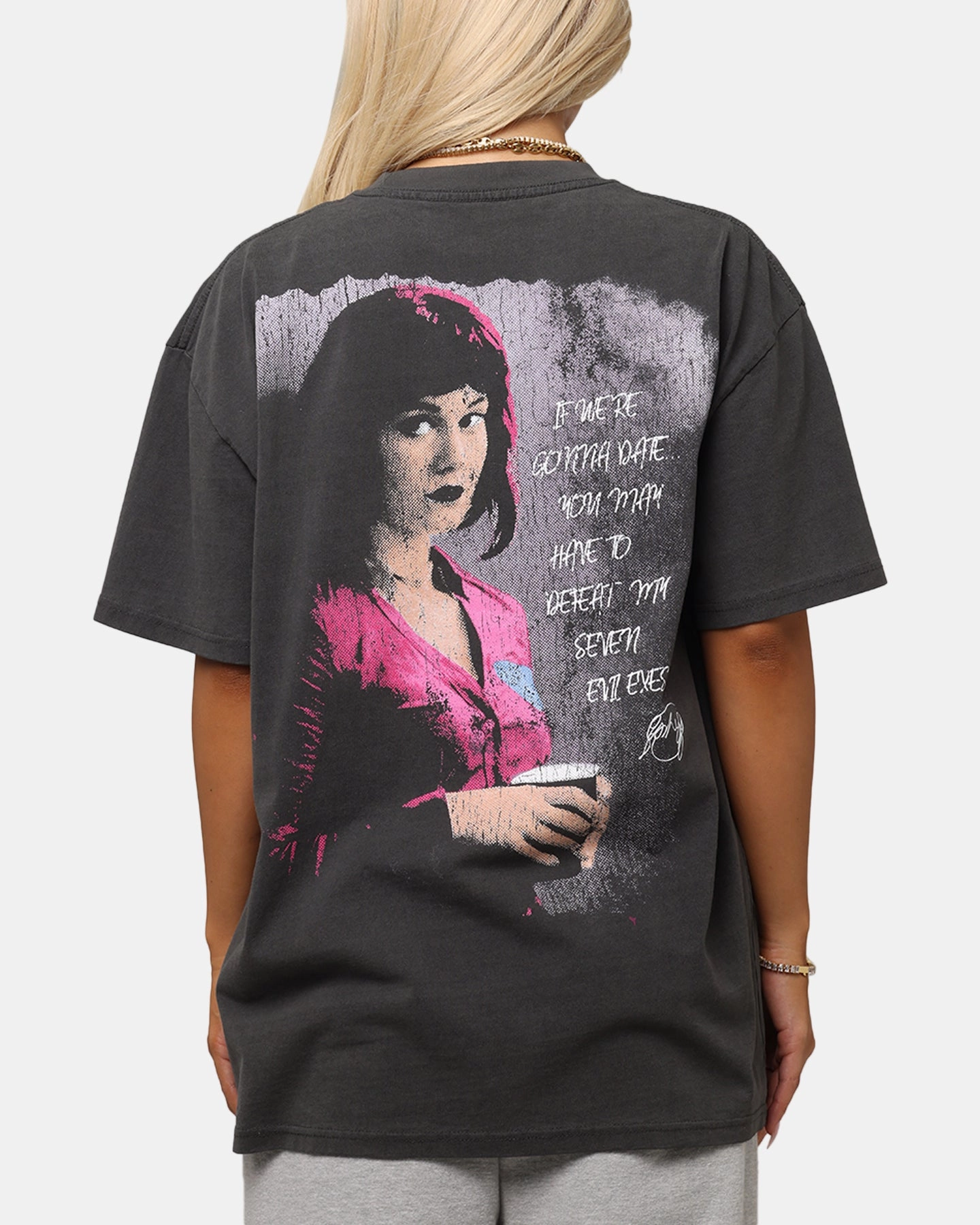 American Thrift X Scott Pilgrim Ramona & Scott Heavy T-Shirt Black Wash Hot Weather