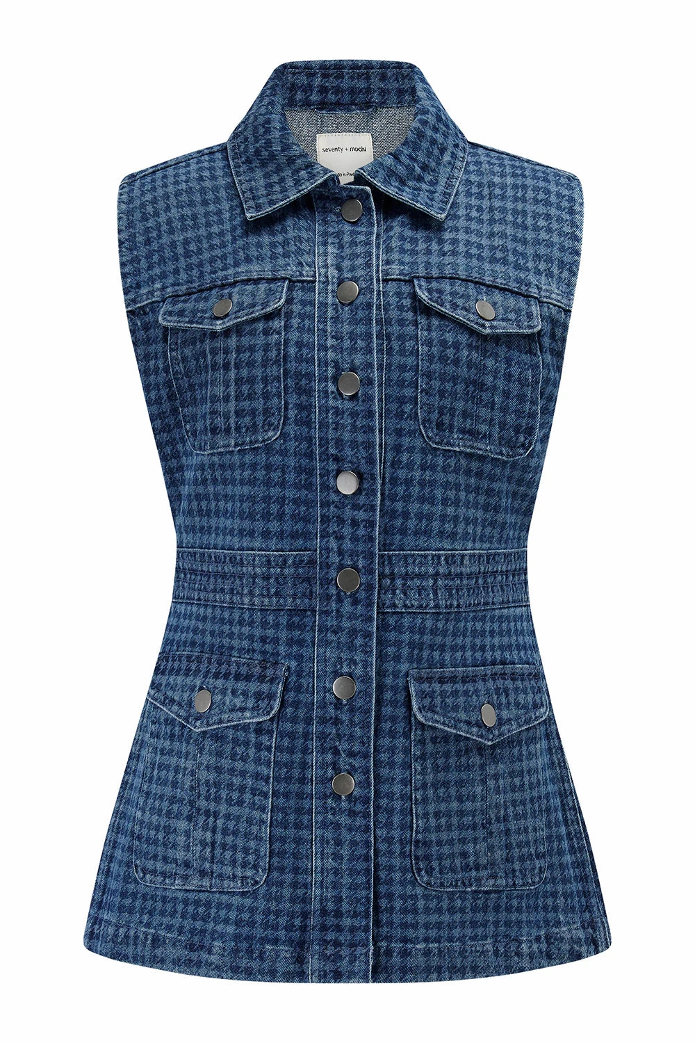 Odor Resistant Material Ani Vest in Houndstooth