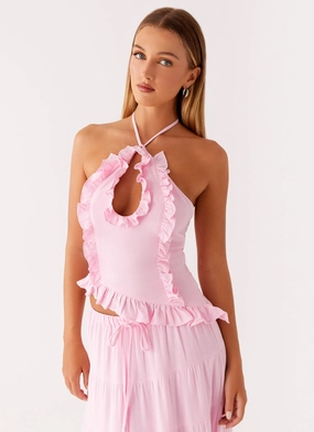 Biodegradable Fiber Blend UltraLightweight Mariella Linen Top - Pink